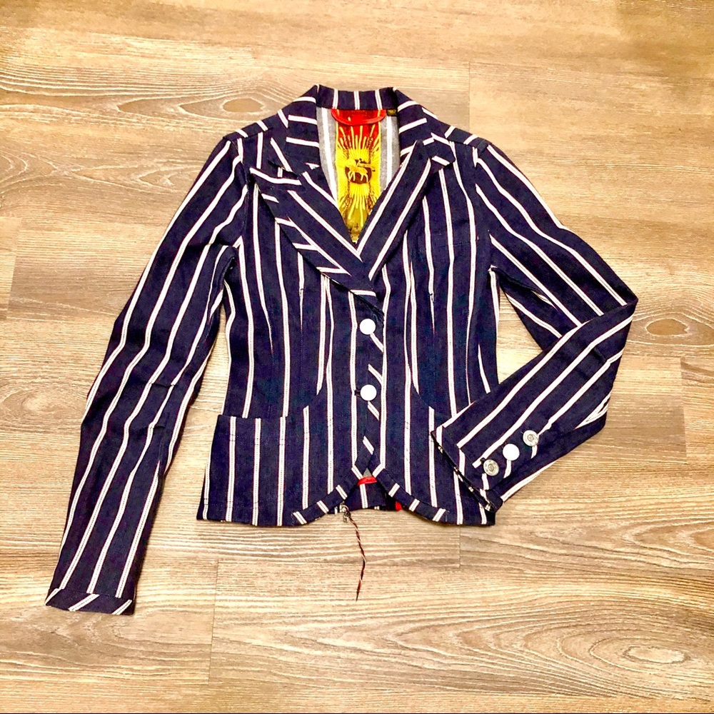 L.A.M.B. by Gwen Stefani TICKING DENIM BLAZER